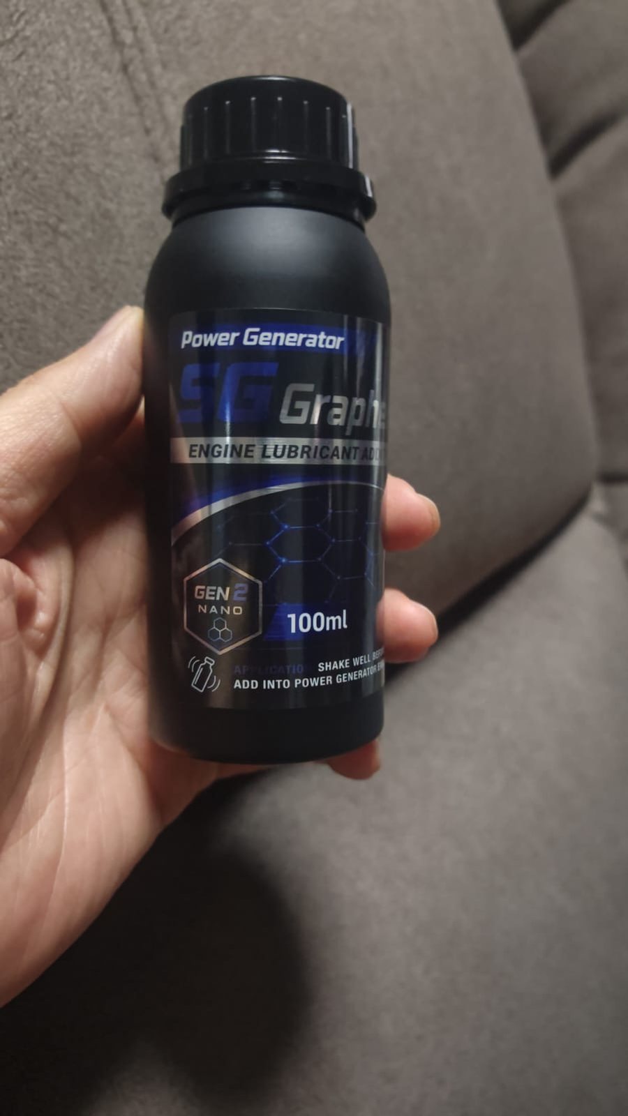 SG Graphene 100ml Power Generator engine lubricant additive bottle